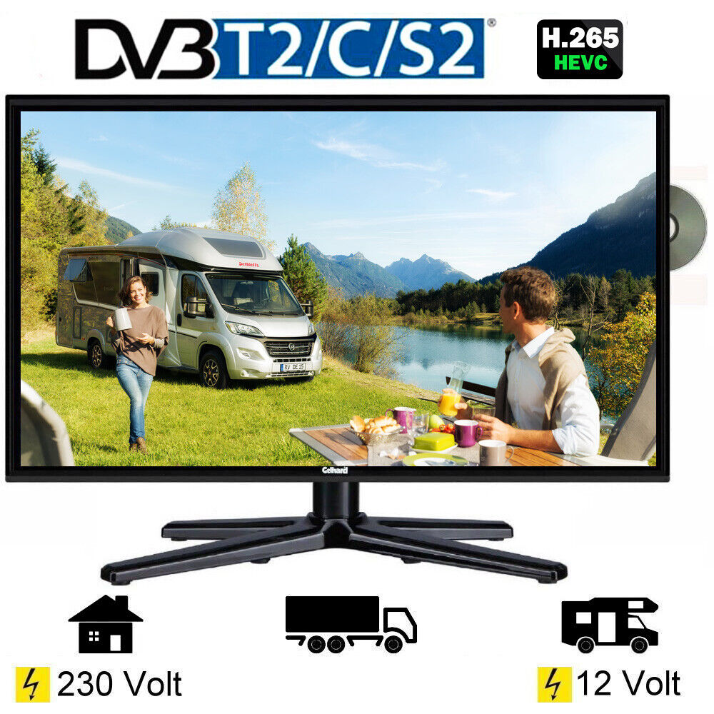 Gelhard GTV1982PVR LED TV 19 Zoll Fernseher DVD DVB-SS2TT2C 23012 24 Volt