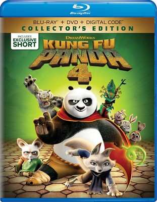 Kung Fu Panda 4 (Blu-ray + DVD + Digital) w/Slipcover Collector's Edition New !!