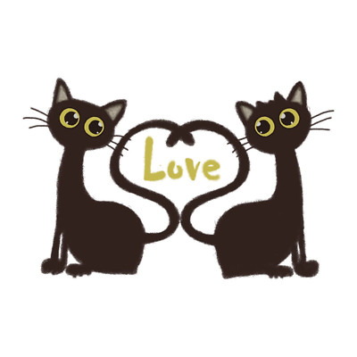 Love Black Cats Heart Sticker Decal