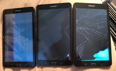 Lot of 3  Samsung Galaxy Tablet E 16GB SM-T377P Black (Sprint) Good Used BROKEN