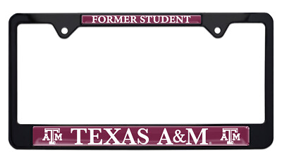 Texas A&M ATM Former Student Black Metal license plate frame