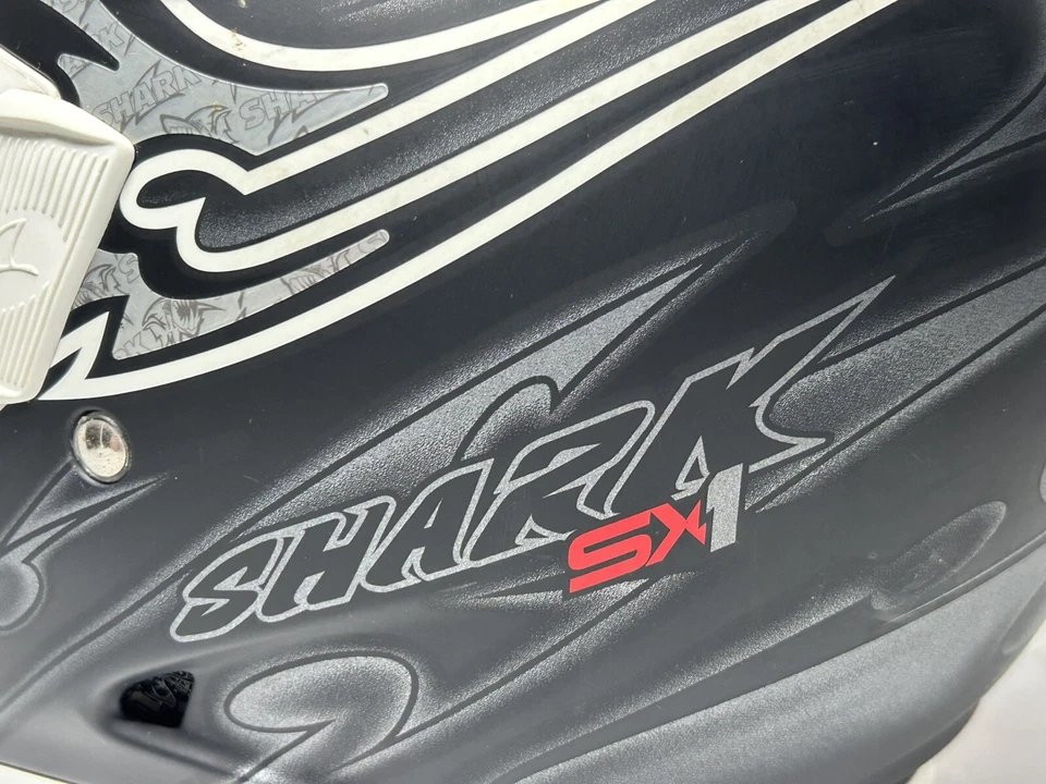 Casco Shark SX1 Motocicleta ATV Quad Dirtbike Calle Casco Negro Talla Mediana Foto 2 de 4