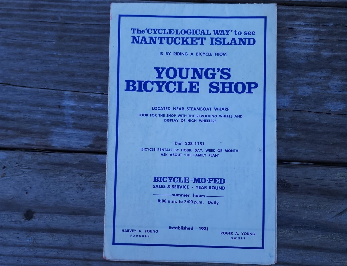1978 YOUNG'S BICYCLE MO-PED SHOP NANTUCKET ISLAND BIKE ROUTE