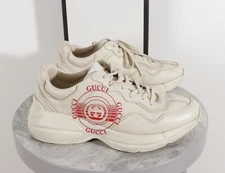 Men's GUCCI Rhyton Beige Leather Sneakers Size UK8.5 EU42.5 27.5cm