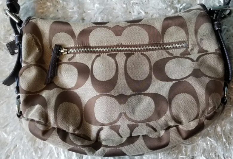 Coach Soho Brown Signature C Canvas Shoulder Bag w/Turn Lock