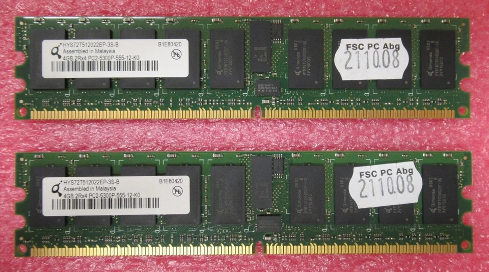 Fujitsu 8GB 2x4GB DDR2-667 PC2-5300 rg ECC RAM S26361-F3449-L514 For Blade BX630 - Image 2 of 4