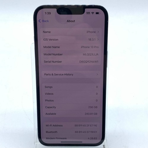 Apple iPhone 13 Pro 256 GB 18.3.1 MLQQ3LL/A sbloccato rotto batt/fotocamera difettoso - Foto 5 di 16