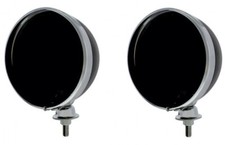 Pair Black Dietz 7 Headlight Buckets Assembly Wired Hot Rods W Chrome Bezel