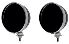 Pair Black Dietz 7" Headlight Buckets Assembly Wired Hot Rods W/ Chrome Bezel