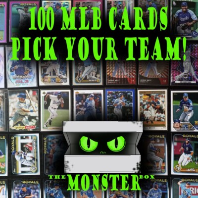 MLB 100 Card Lot -PICK YOUR TEAM- Stars, RCs, Parallels & Inserts LOOK!