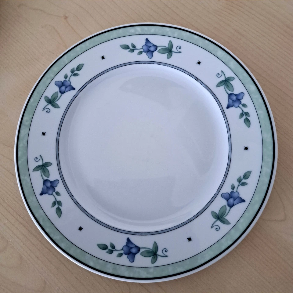 4 Kuchenteller Winterling Marktleuthen grün blau - Bild 2 von 3