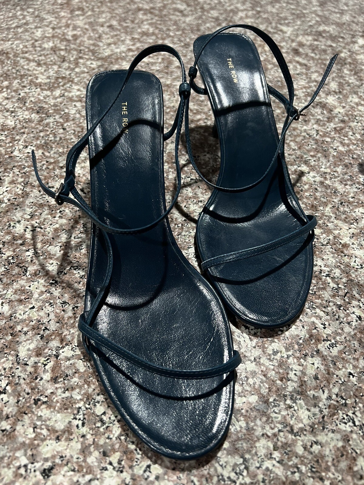 FILA "Sandali Slingback blu in pelle scarpe con cinturini taglia 40 tacco 3"""