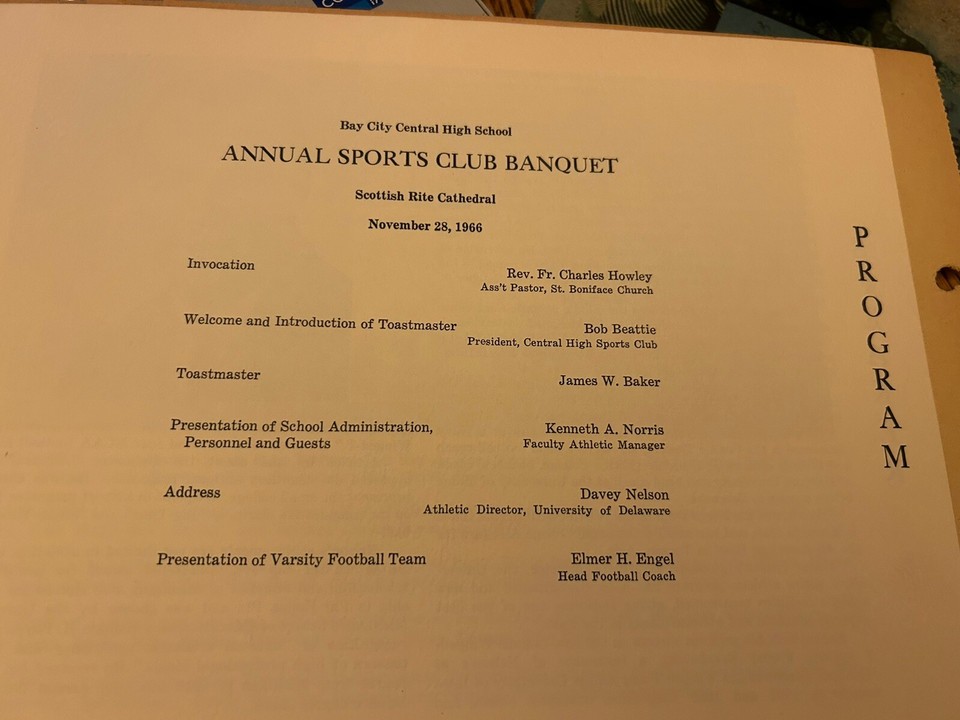 VINTAGE 1966 BAY CITY CENTRAL MICHIGAN HIGH SCHOOL FOOTBALL SPORTS