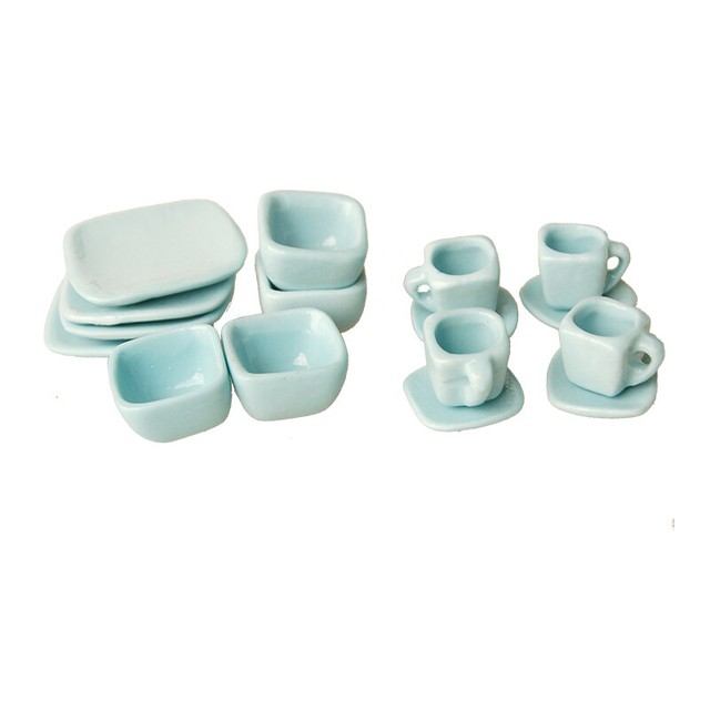 Dollhouse Miniatures 10 White Flowers Shaped Plates Ceramic Kitchenware Home Dec
