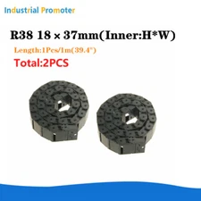 2Pcs Plastic Semi Closed Cable Drag Chain Carrier 1 Meter R38 18mmx37mm CNC