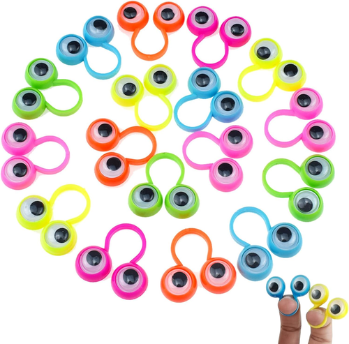 100 PCS Eye Finger Puppets Toys Set, Wiggly Eyeball Finger Puppet Eye On Rings f - Picture 9 of 12
