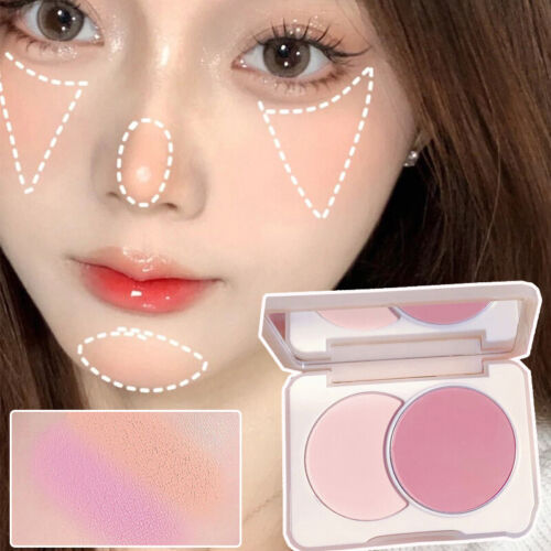 Paleta Rouge bicolor iluminador contorno de mejillas azul morado rosa mate C8 - Imagen 5 de 30