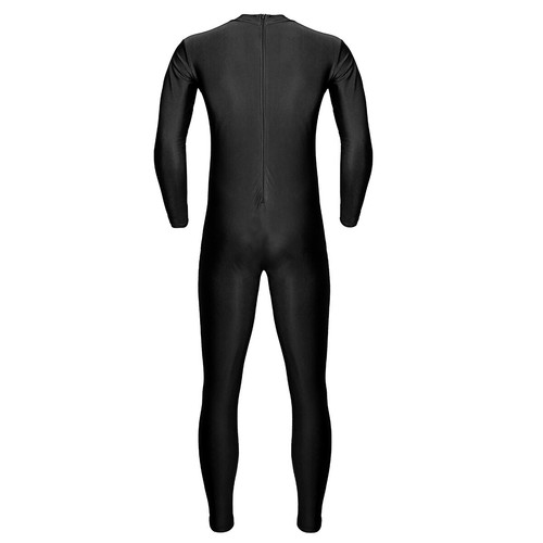 Men's Mock Neck Bodysuit Long Sleeves Unitard Fitness Gymnastic Leotard Jumpsuit - Picture 12 of 48