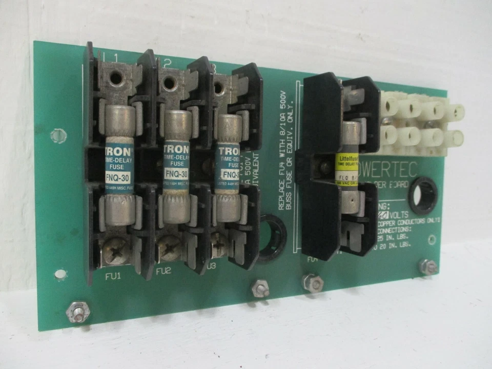Powertec 141-018.1 Fuse Holder Board Card PLC for 5HP 460V Drive PCB 141018.1 - Image 3 of 4