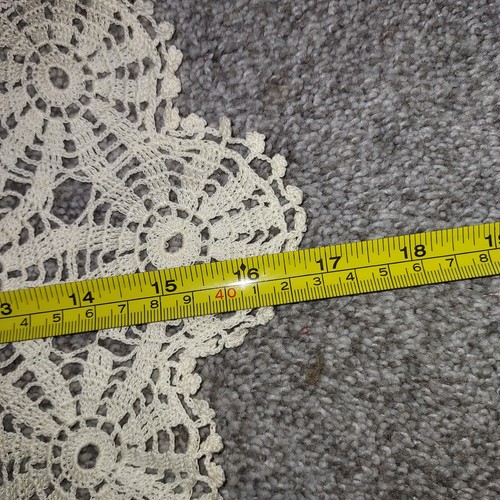 Vintage Asymmetrical White Lace Doily 17in. x 16in. - Picture 8 of 13