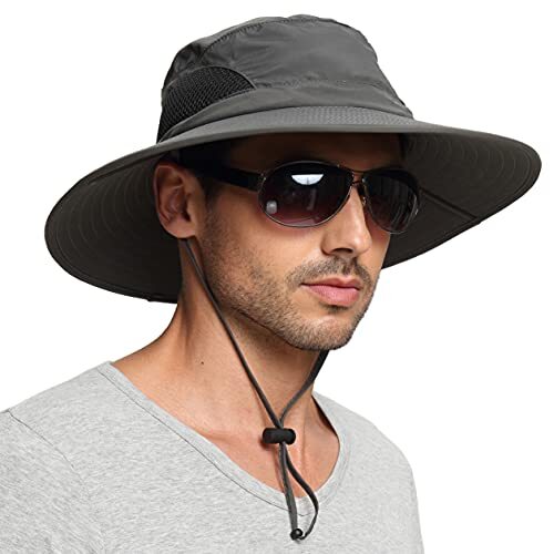 Mens Wide Brim Sun Hat Outdoor 
