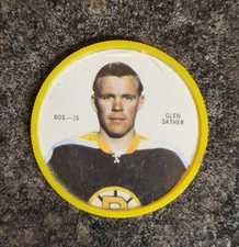 1968-69  SHIRRIFF HOCKEY COINS  BOS. - 15  GLEN SATHER * Shortprint *  SP