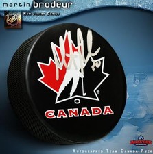 MARTIN BRODEUR Signed Team Canada Puck - New Jersey Devils