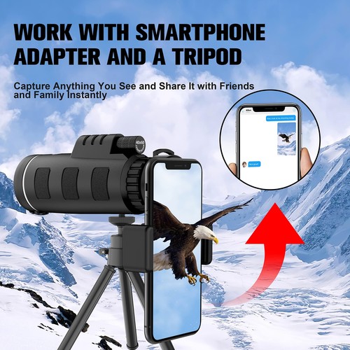 Telescopio Monocular de Alta Definición JiaSifu 40x60 con Adaptador Smartphone BAK4 - Imagen 5 de 7
