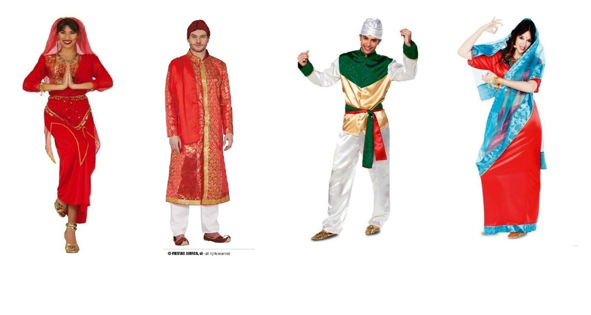 CARNEVALE HALLOWEEN VESTITO BOLLYWOOD UOMO DONNA INDIANO INDIA