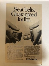 1986 Seat Belts Honda Vintage Print Ad Advertisement pa21