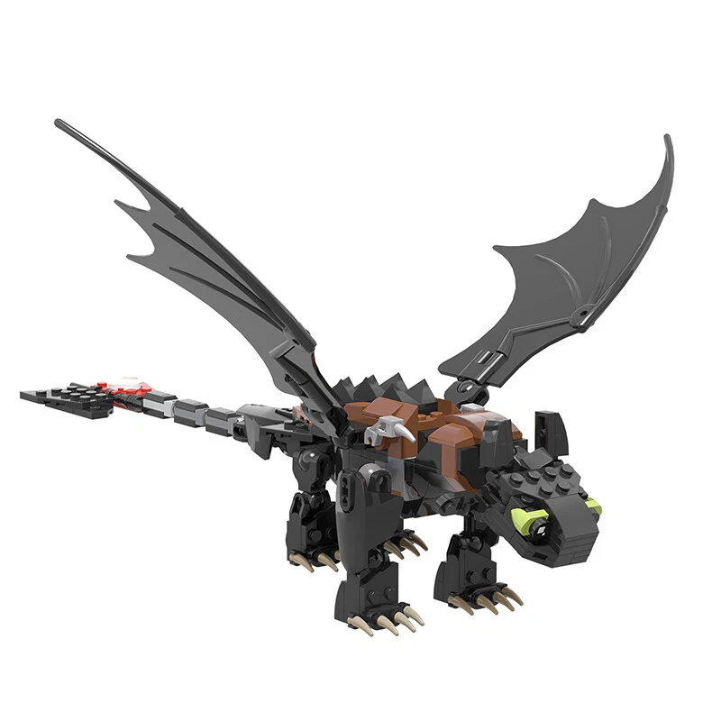 MOC: Toothless Night Fury Dragon & His Girlfriend Light Fury Dragon DIY - Image 3 of 4