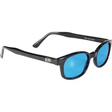 Pacific Coast X-KD's Motorcycle Sunglasses Black Frame Turquoise Lenses