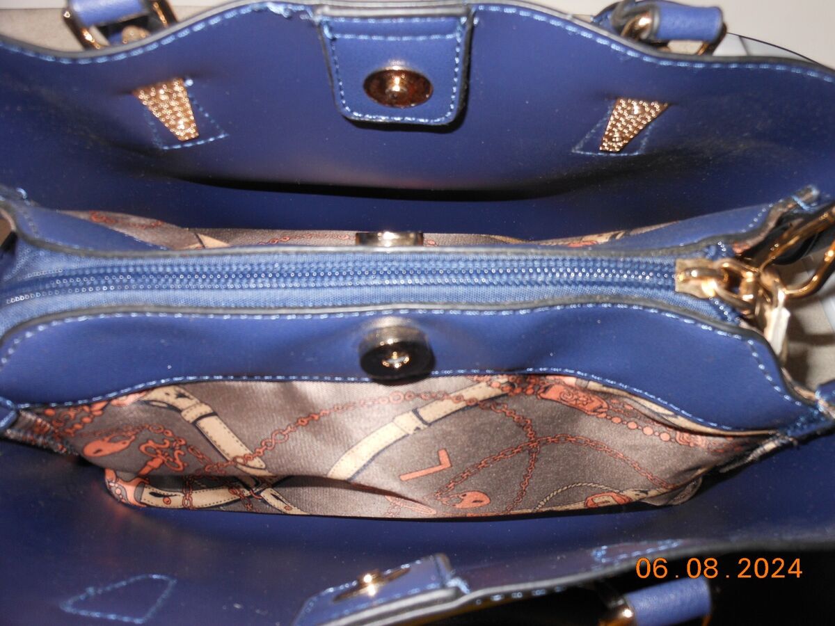 La Terre NWT Blue Vegan Leather Handbag Satchel Medium w La Terre NWT Blue Vegan Leather Handbag Satchel Medium w