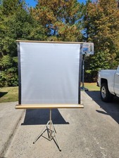 Vintage RADIANT Lenticular Vertical Silver 37 x 40 Portable Movie Screen 1950s