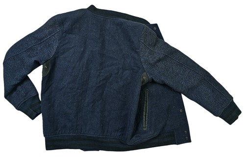 *HOT AUTHENTIC Men's DIESEL VARSITY SPORTS BOMBER LINED NAVY Blue WOOL Jacket XS - Picture 5 of 17