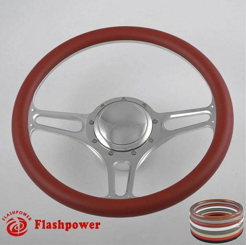 Volantes Billet 14"" rojo medio envoltorio Hot Rod GM Buick Riviera Lesabre GMC Foto 2 de 4