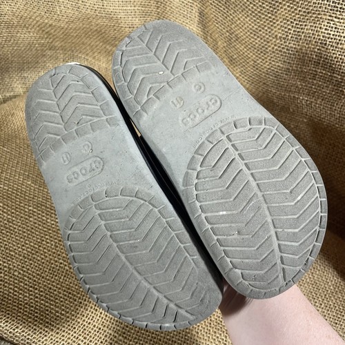 Crocs Kids Classic Lined Clog Slip On Shoe Gray C 11 Kids Children Used - 第 7/8 張圖片