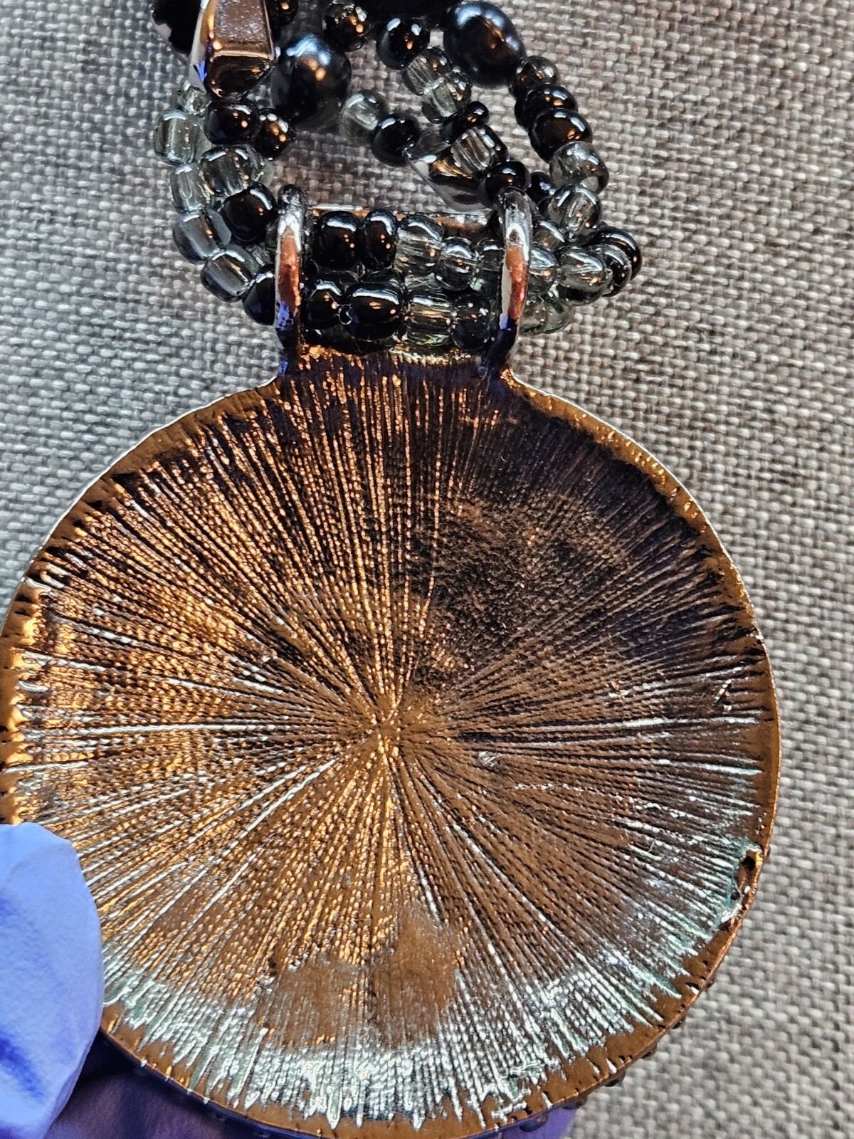 Multi Beaded Multi Strand Black Shell Beaded Blac… - image 6