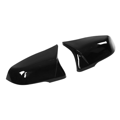2pcs Side Rearview Mirror Cover Left Right Glossy Black ABS Door Mirrors Cap - Picture 5 of 12