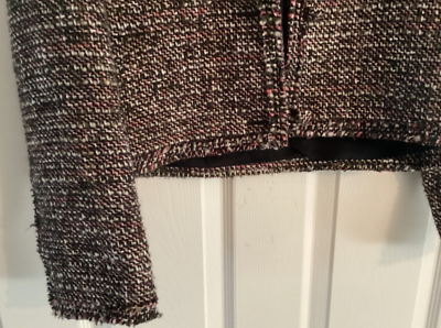 Theory Green/ Multicolored Autumn Tweed Crop Jacket size 12 (NWT