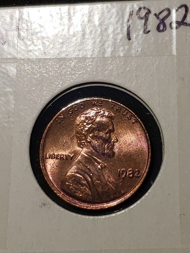 1982 Lincoln Cent ERROR Die CLASH ""Y"" RÜCKWÄRTS - Bild 2 von 5