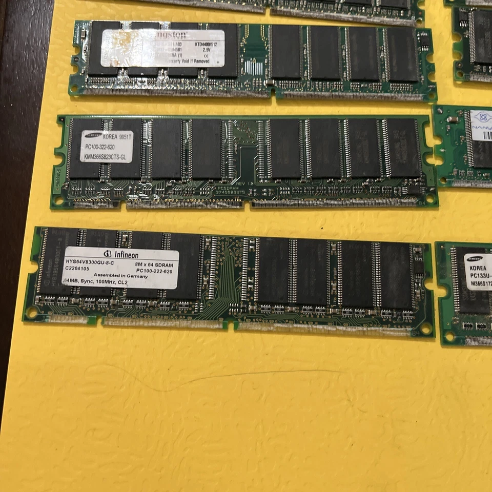 Lot Of 10 PC133 LOW DENSITY 512MB 64X8 512 MB PC 133 SDRAM Memory Not Tested - Image 3 of 4