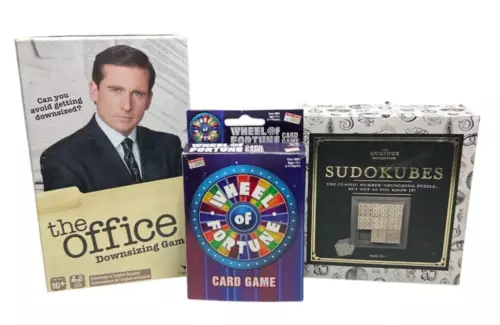 Game Lot x 3 - The Office Downsizing, Wheel of Fortune Card Game, Sudokubes