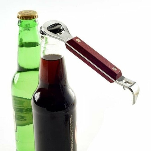 Norpro Heavy Duty Wood Handle Soda Pop Beer Can Punch / Bottle Opener Bar Tool - Picture 3 of 6