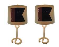 Scratch & Dent Pair of Rope Base Nautical Fla...