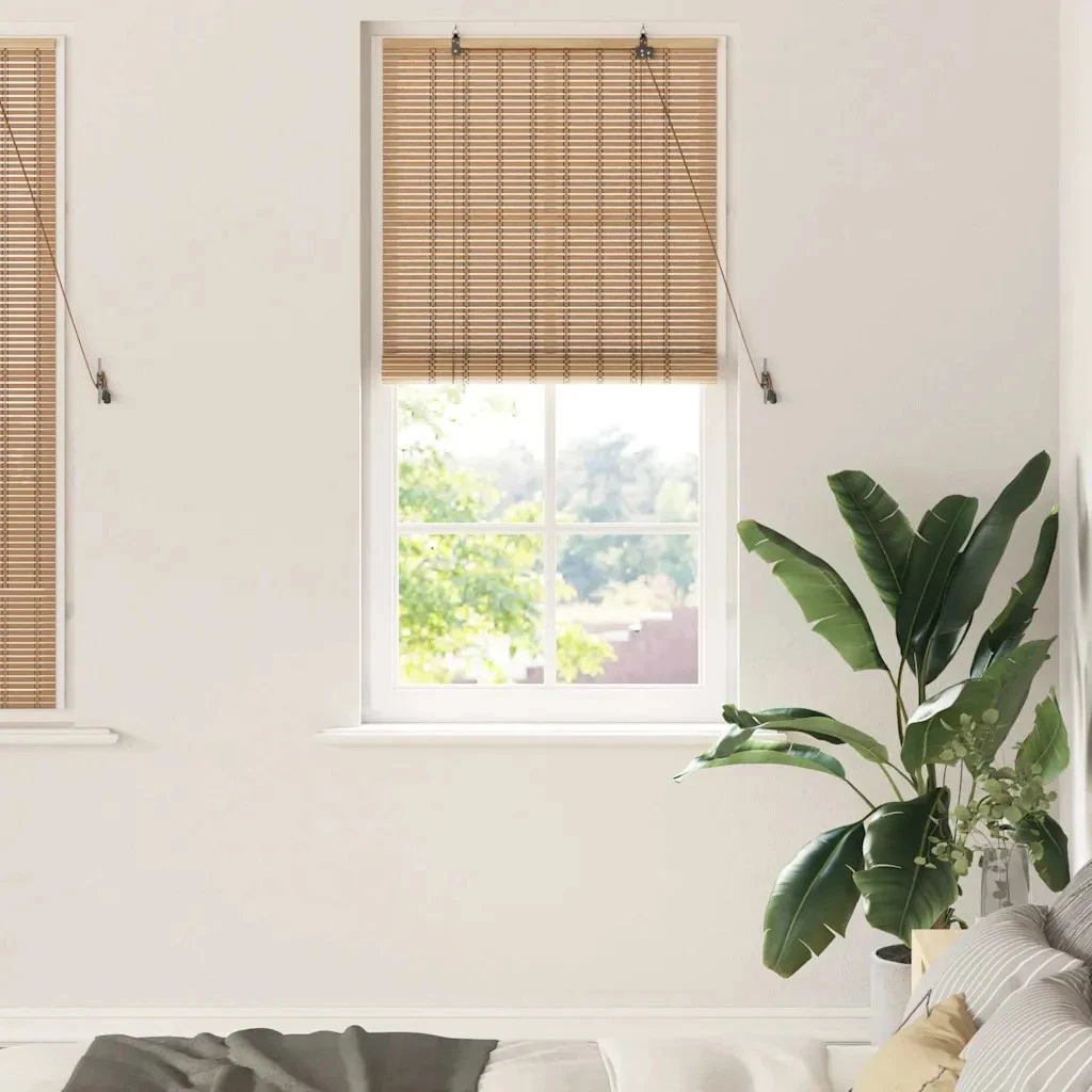 Rideau De Porte En Bambou Et Perles De Bois Maximex - 90x200 Cm - Marron - Neuf