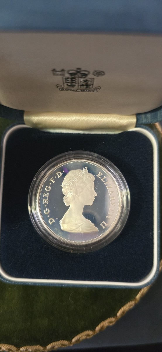 1981 Royal Wedding Silver Proof Crown – Charles & Diana w/ Box