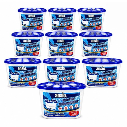 ANSIO Dehumidifier Disposable Pack of 10 Room Moisture Absorber Home Kitchen
