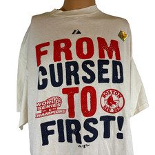Vintage Boston Red Sox T Shirt Mens Size XL 2004 MLB World Series Champions