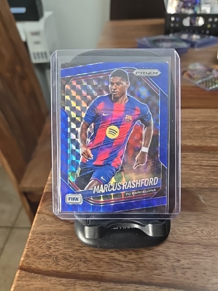 2025-26 Panini Prizm FIFA Marcus Rashford #254 Blue Mosaic FC Barcelona /209 SP